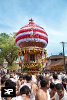 .Devotees pulling the Rath with Jai jaikaars